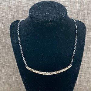Melrose and Market Necklaces Two Tone Curved Crystal Pendant Necklace Jewelry
